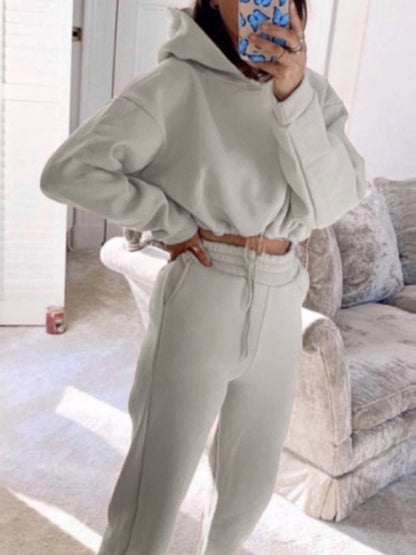 Damenmode Langarm Pullover Hose lässig zweiteiliges Set 