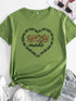 Light green Mom mode T-shirt with heart design