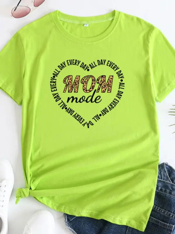 Lime green Mom mode T-shirt with heart design