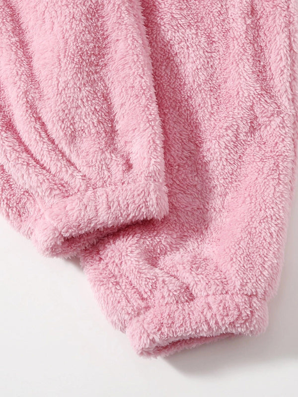 Plüschiges, lässiges, zweiteiliges Heimset mit Weste und Hose