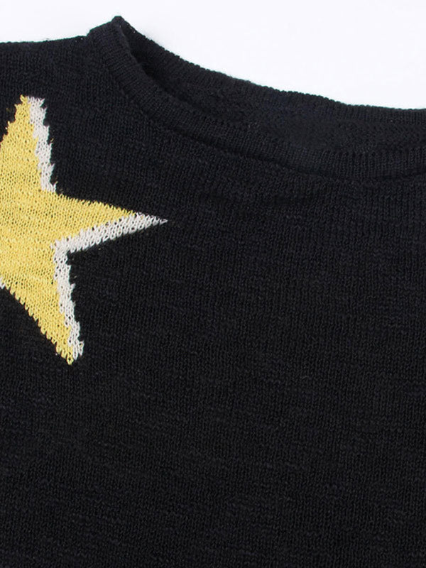 New five-pointed star knitted long-sleeved sweater