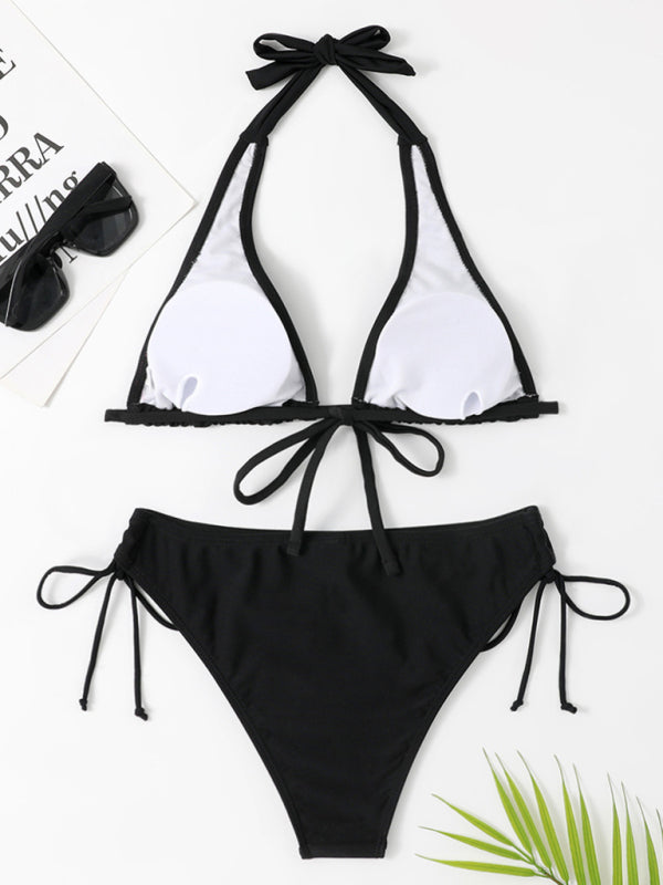 Maillot de bain bikini sexy à bretelles deux pièces pour femme 