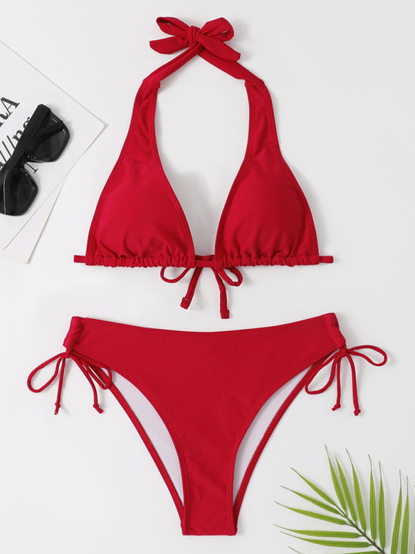 Zweiteiliger sexy Träger-Bikini-Badeanzug für Damen 