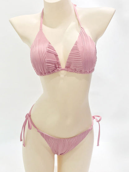 Zweiteiliger sexy Träger-Bikini-Badeanzug für Damen 