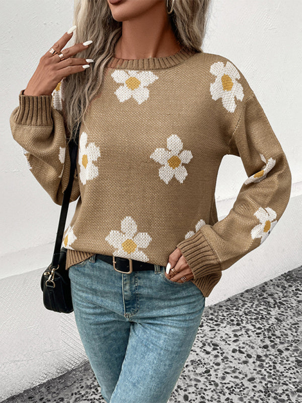 New Fashion Damen-Langarm-Jacquard-Pullover 