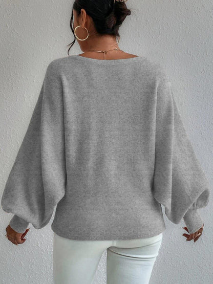 Pull ample à manches lanternes pour femmes 