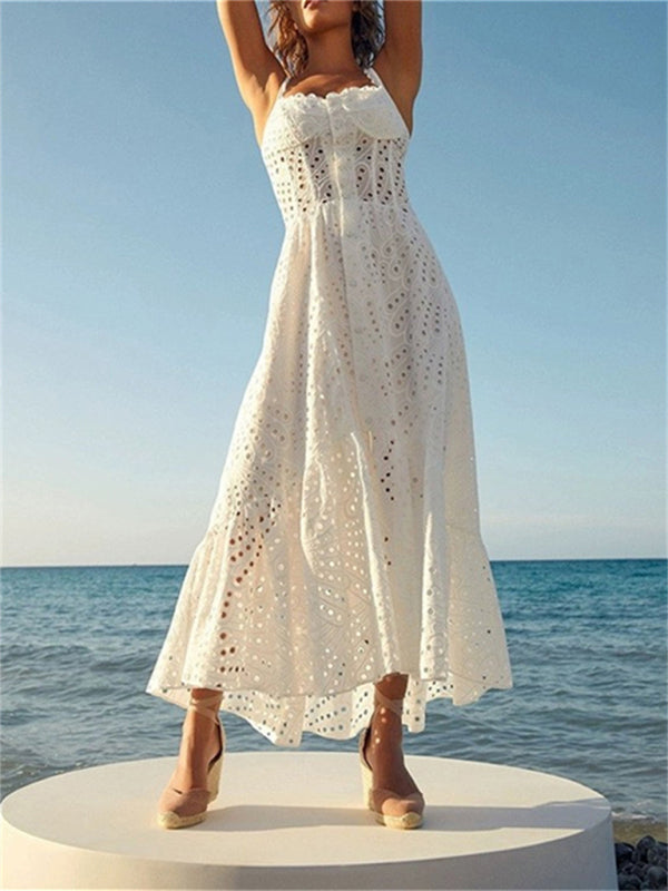 Neues, temperamentvolles, unregelmäßiges Fischschwanzkleid im Urlaubsstil mit Hosenträgern 