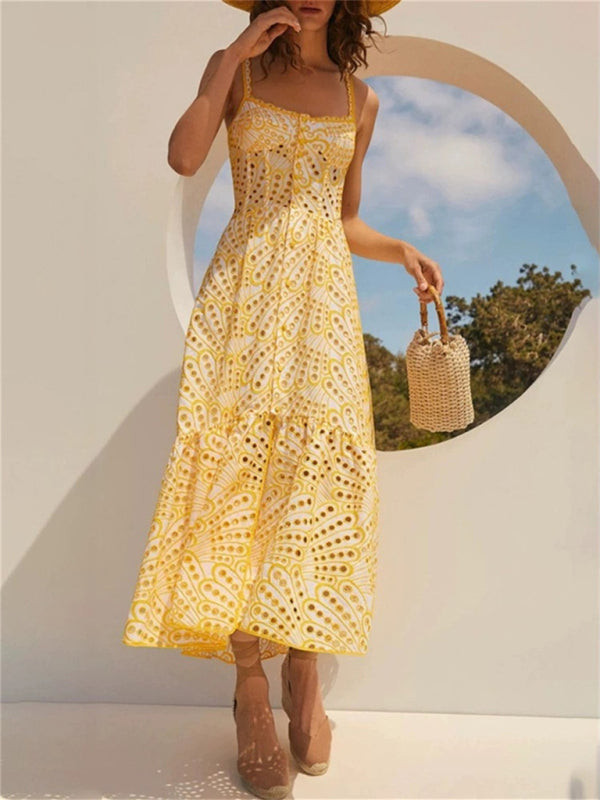 Neues, temperamentvolles, unregelmäßiges Fischschwanzkleid im Urlaubsstil mit Hosenträgern 
