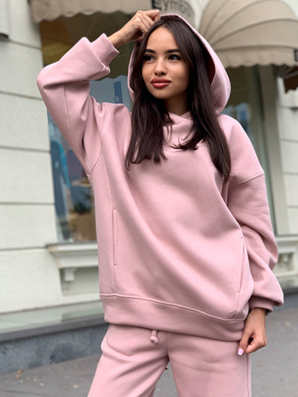 Lässiges zweiteiliges Damen-Set mit Kapuzensweatshirt 