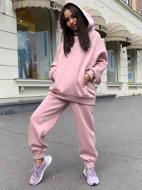 Lässiges zweiteiliges Damen-Set mit Kapuzensweatshirt