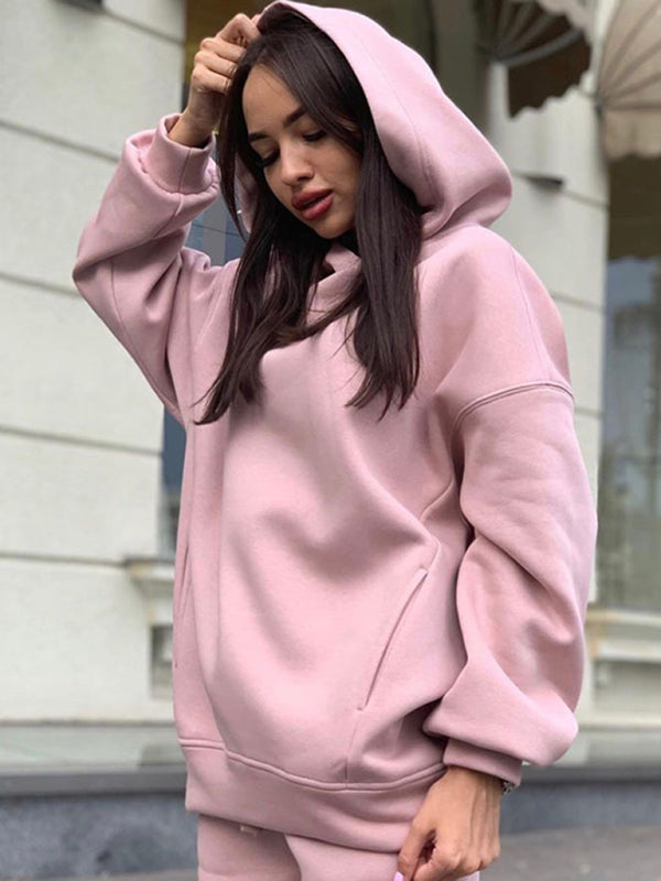 Lässiges zweiteiliges Damen-Set mit Kapuzensweatshirt