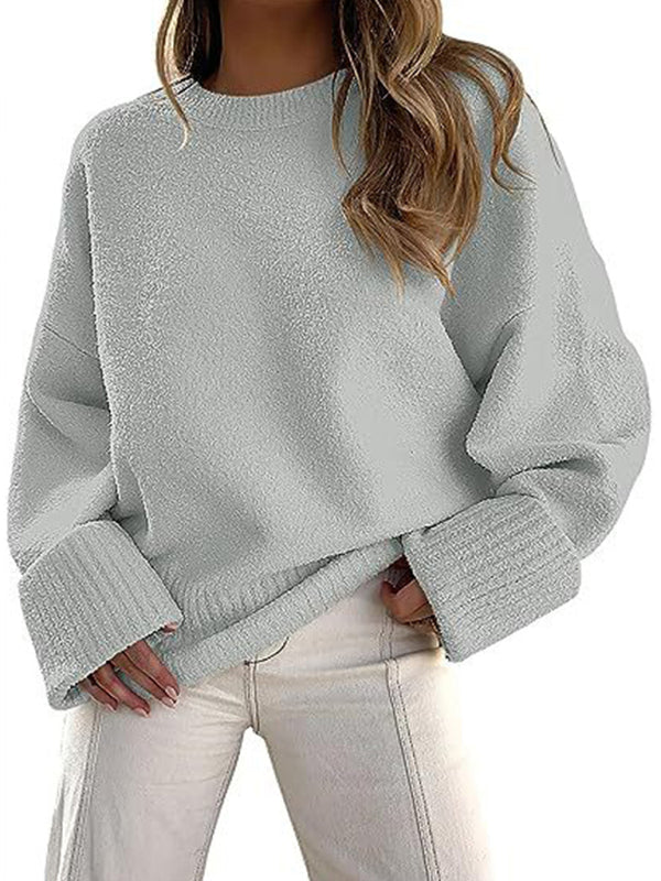 New versatile street style round neck pullover loose women&