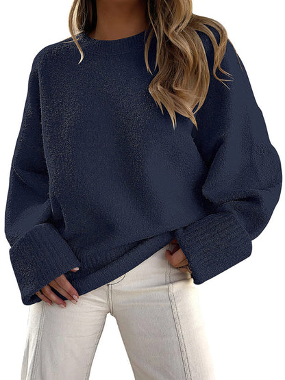 Neuer vielseitiger Streetstyle-Pullover mit Rundhalsausschnitt, lockerer Damenpullover 
