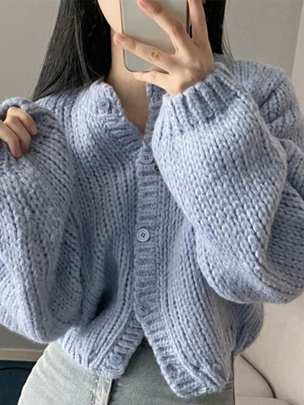 cardigan pull court et épais pour femme 