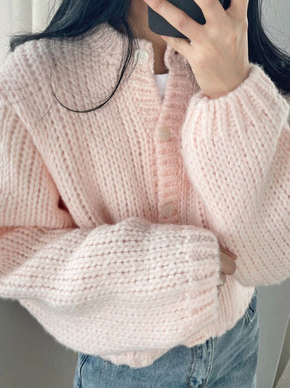 cardigan pull court et épais pour femme 