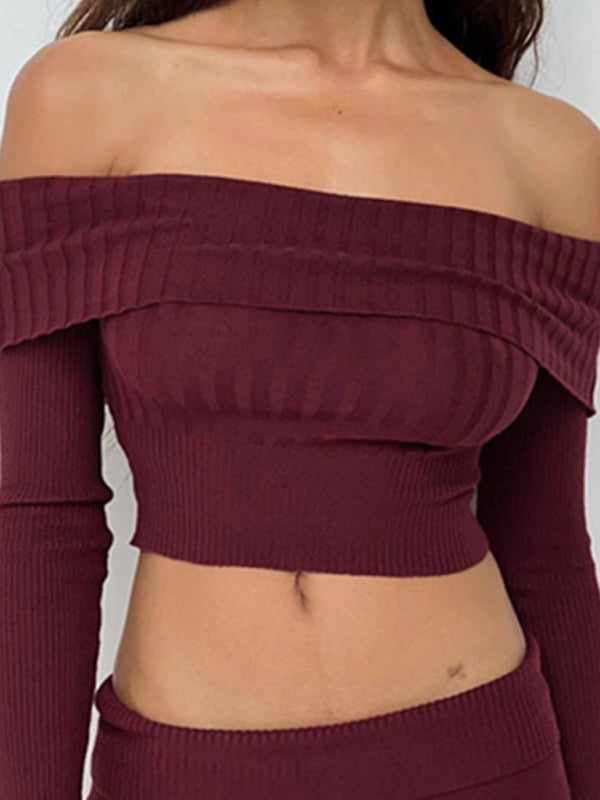 Pull à manches longues et col une pièce pour fille sexy et chaude 