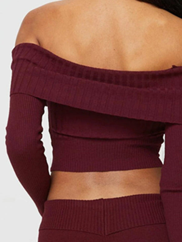 Einteiliger langärmliger Pullover mit Kragen für sexy, heiße Mädchen 