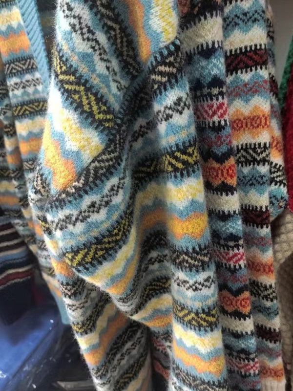 Nouveau Pull tricoté de couleur contrastée à la mode, veste Cardigan, pull 