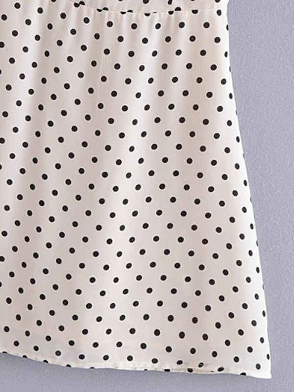 Damen-Trägerkorsettkleid mit süßem Polka-Dot-Print und schmalerer Taille 