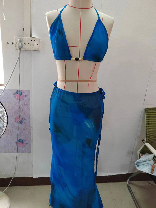 Jupe bikini sexy imprimée à bretelles pour femmes, costume décontracté, nouvelle collection 