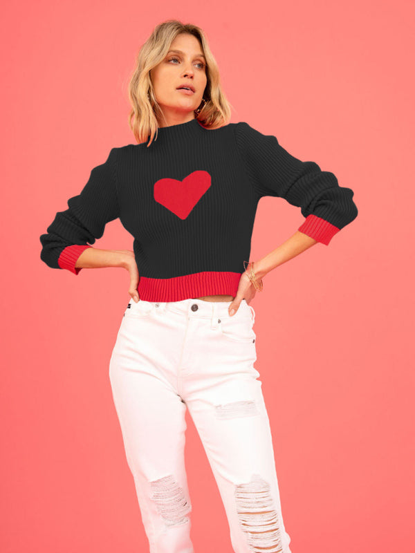 Pull à col roulé Valentine Love pour femmes 