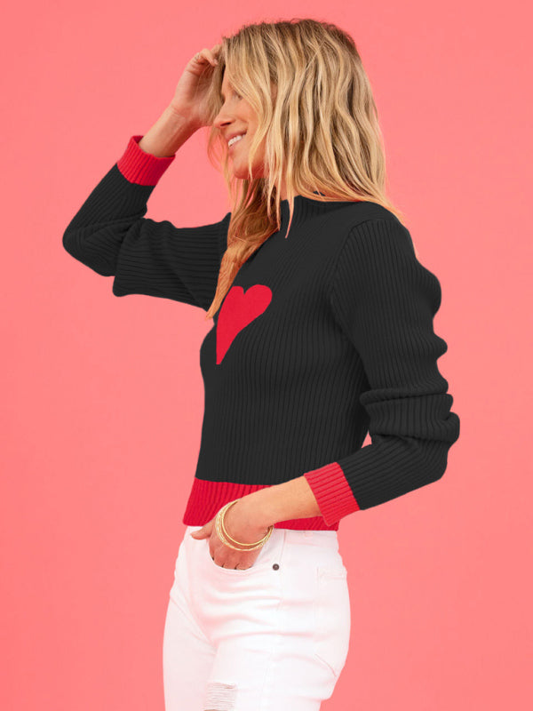 Pull à col roulé Valentine Love pour femmes 