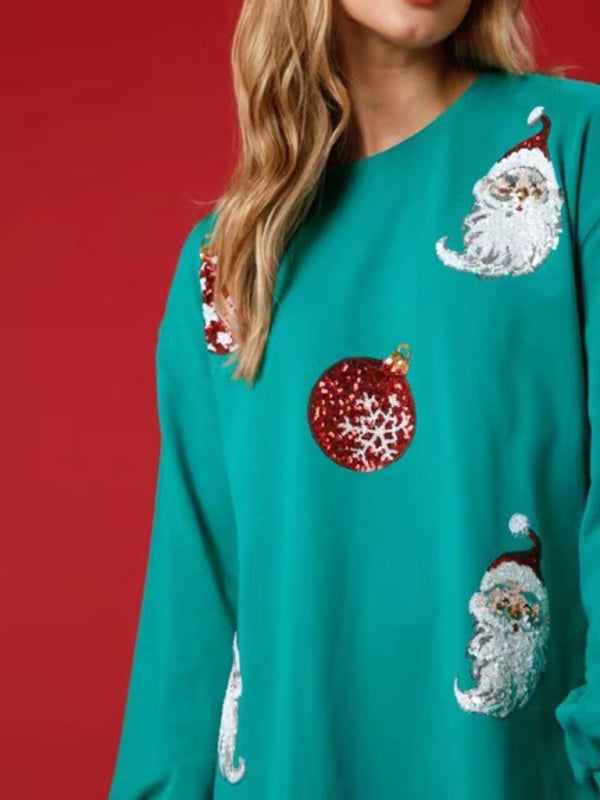 New Christmas new style Christmas ball sequin long-sleeved sweatshirt