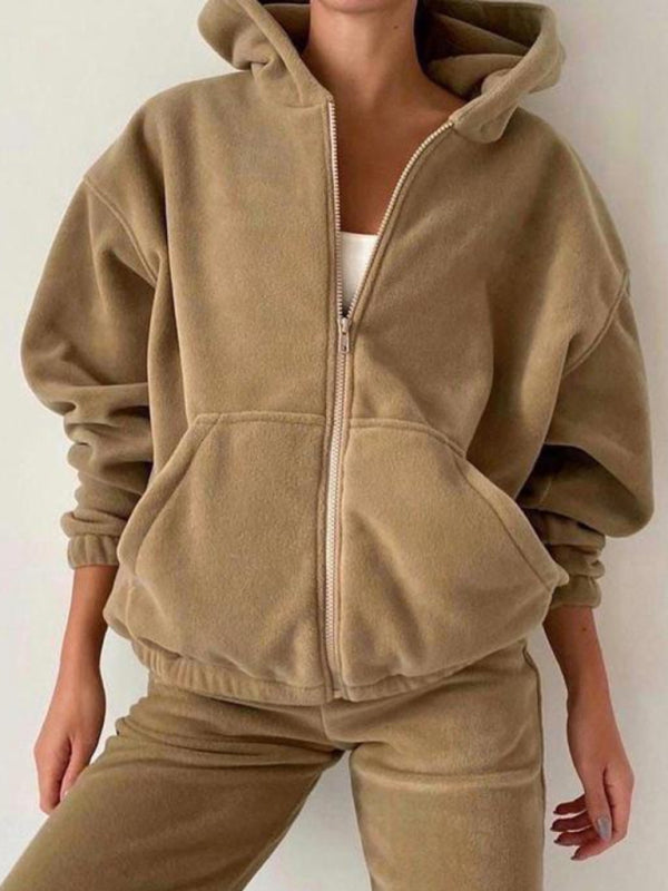 Zweiteiliges Set mit Kapuzenpullover und Sport- und Freizeitanzug für Damen 