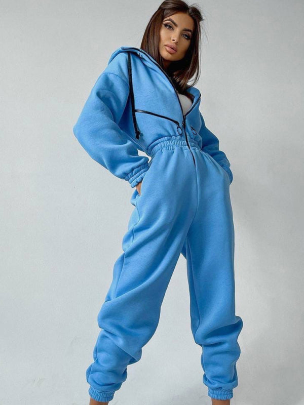 Title: Women Zip Up Casual Tracksuit Set