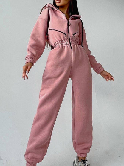 Title: Women Zip Up Casual Tracksuit Set