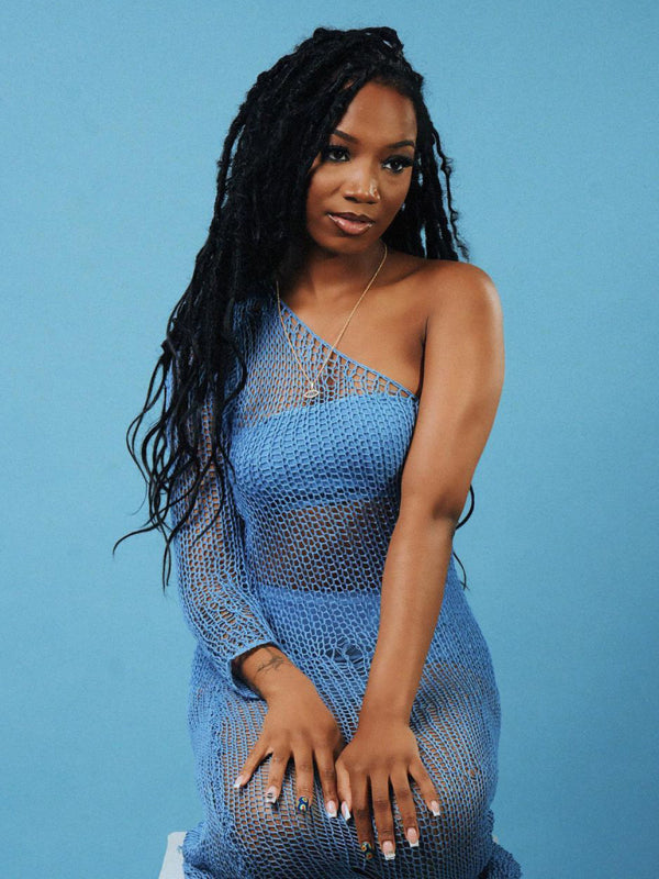 Strandurlaub sexy langes Kleid gestricktes hohles langes Kleid