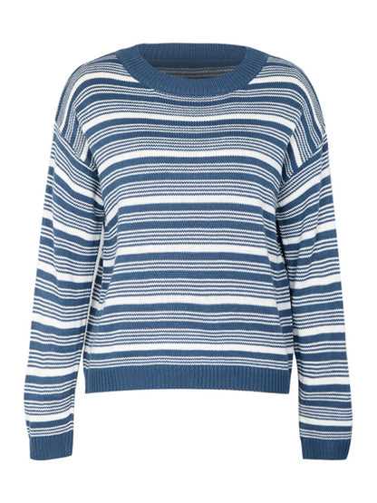 Women Casual Striped Knit Sweater