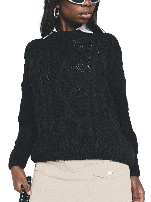 New fashionable and comfortable woolen round neck long-sleeved sweater