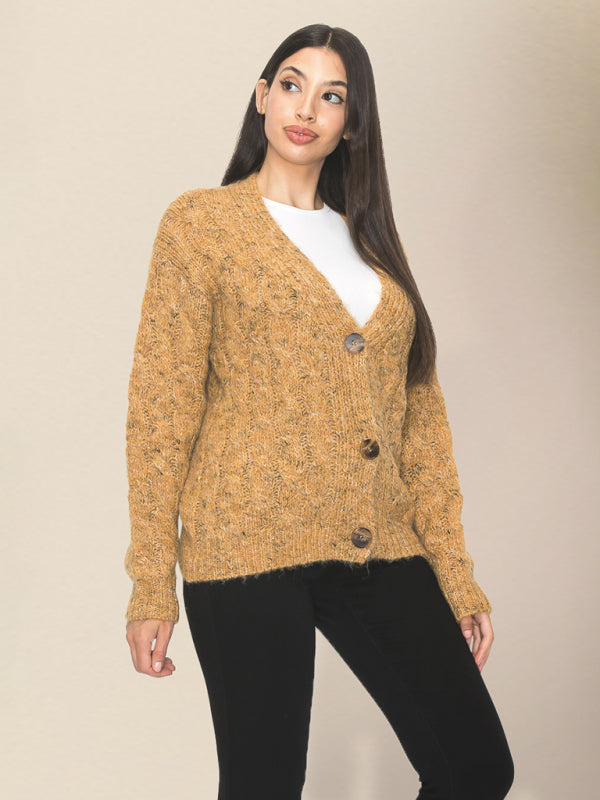 Cardigan pull tricoté court décontracté pour femmeRP0023568 