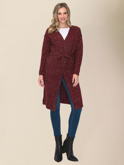 Cardigan pull tricoté long décontracté pour femmeRP0023526 