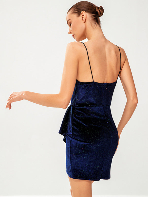 Elegantes und sexy glänzendes Party-Cocktailkleid für Damen 