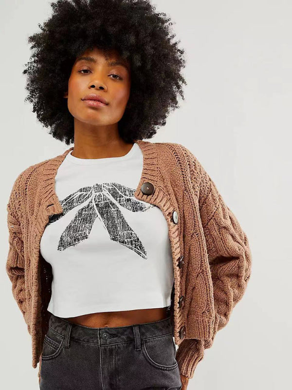 Neues Damen-T-Shirt mit Valentinstags-Schleifendruck, kurzärmelig, schlankes Street-Hot-Girl-Mode-T-Shirt 