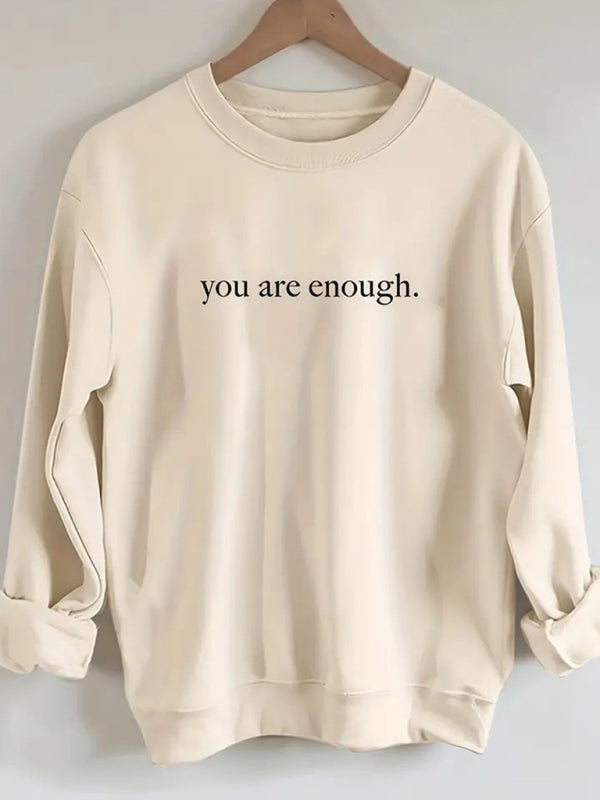 Sweat-shirt décontracté à col rond pour femmes, vente en gros, vous êtes assez à motif 