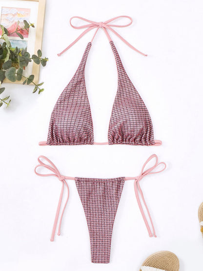 Bikini à paillettes lurex mode femme 