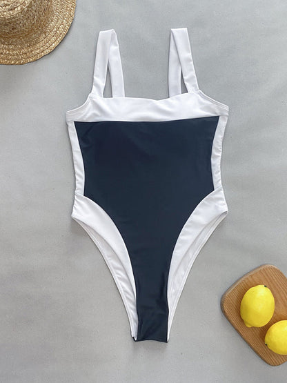 Neuer, eleganter Damen-Badeanzug mit Farbblockdesign 