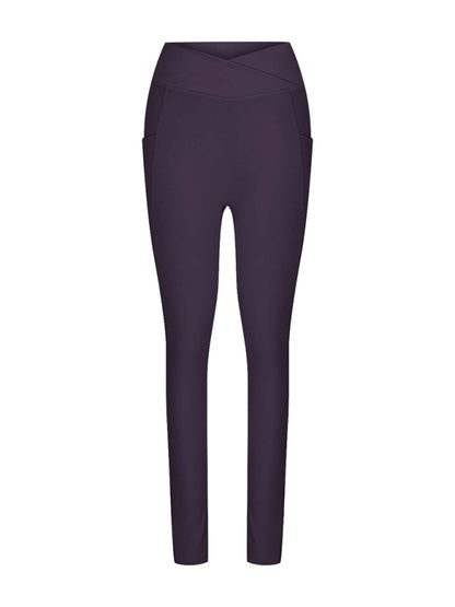 Nouveau Pantalon de Yoga taille haute avec poches sur les hanches pour femmes 