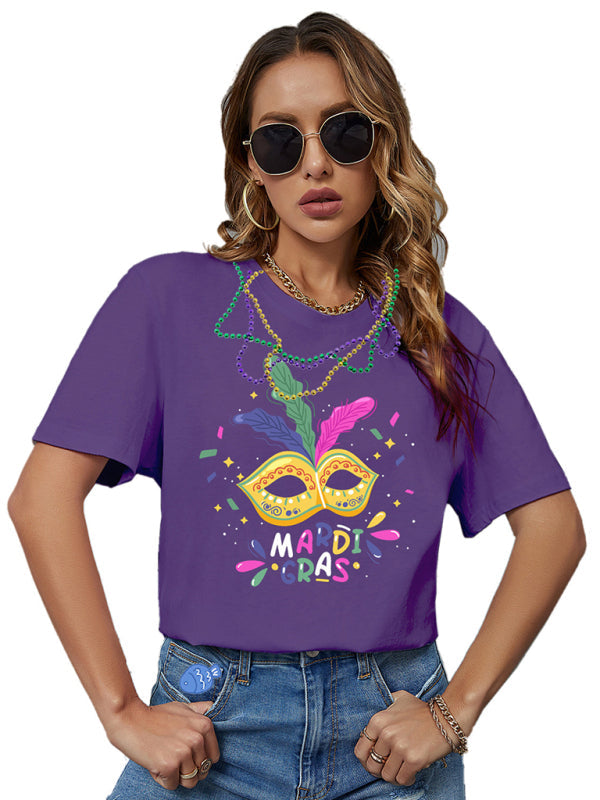 Neues T-Shirt mit Masken-Buchstabenmuster-Aufdruck 