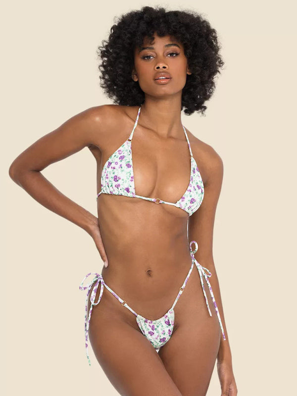Damen-Strand-Metallring-Träger, sexy zweiteiliger Bikini 