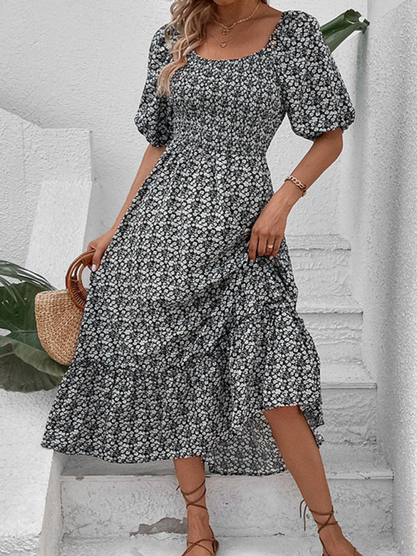 Neue Damenbekleidung Neues florales Retro-elegantes Kleid