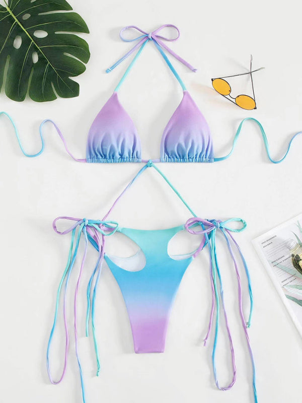 Maillot de bain une pièce à franges creuses, bikini dégradé, pour femmes, nouvelle collection 