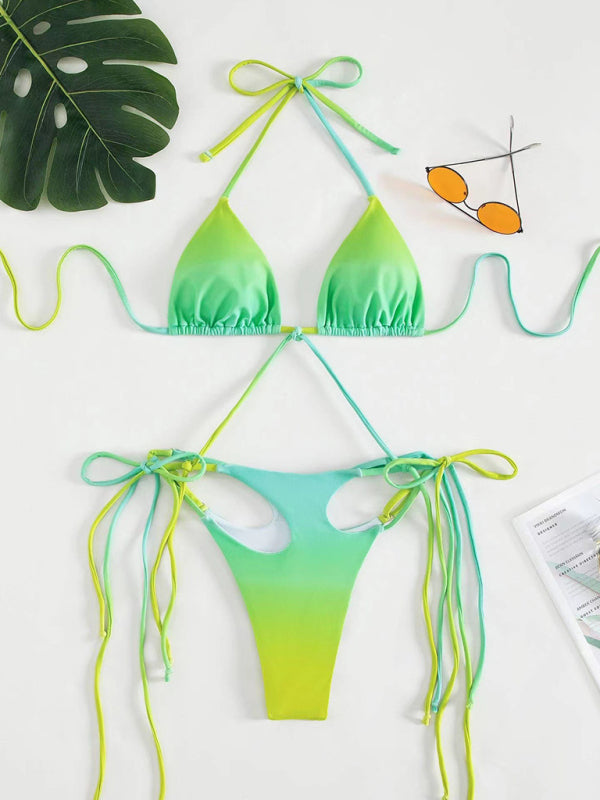 Maillot de bain une pièce à franges creuses, bikini dégradé, pour femmes, nouvelle collection 