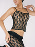 Black lace vest with matching skirt
