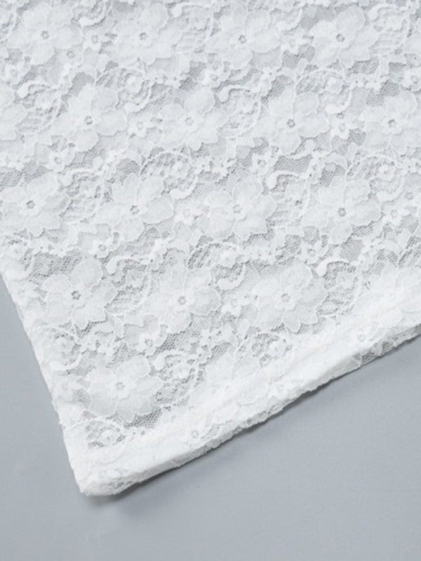 Close-up of white lace fabric