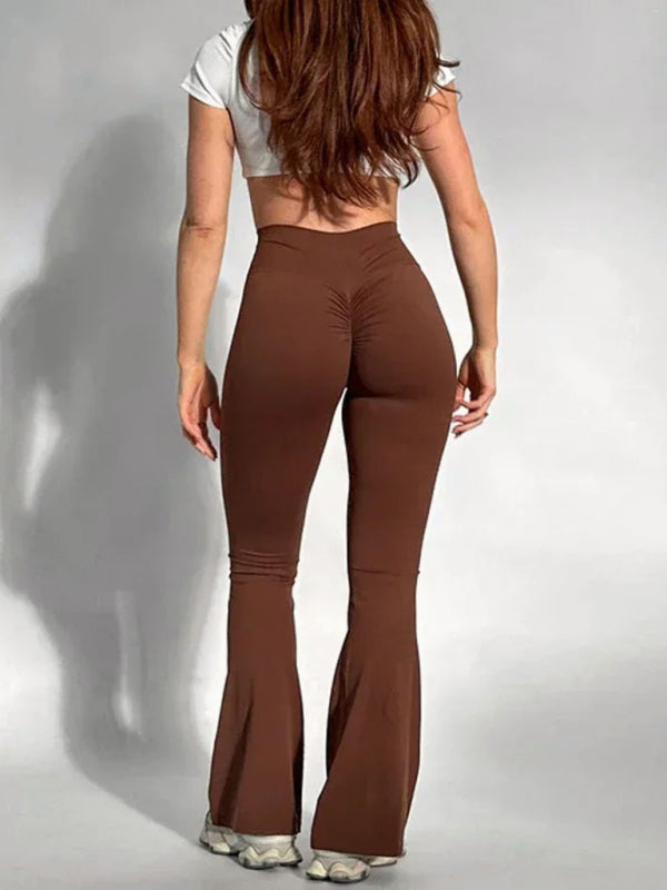 Leggings et pantalons évasés de yoga pêche, taille haute, levage des hanches, nouvelle collection 