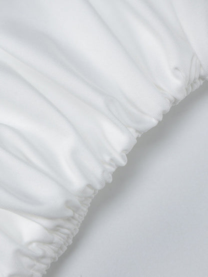 Nouvelle jupe à la mode et sexy à épaules dénudées, enveloppée sur la poitrine et enveloppée sur les hanches avec fentes 